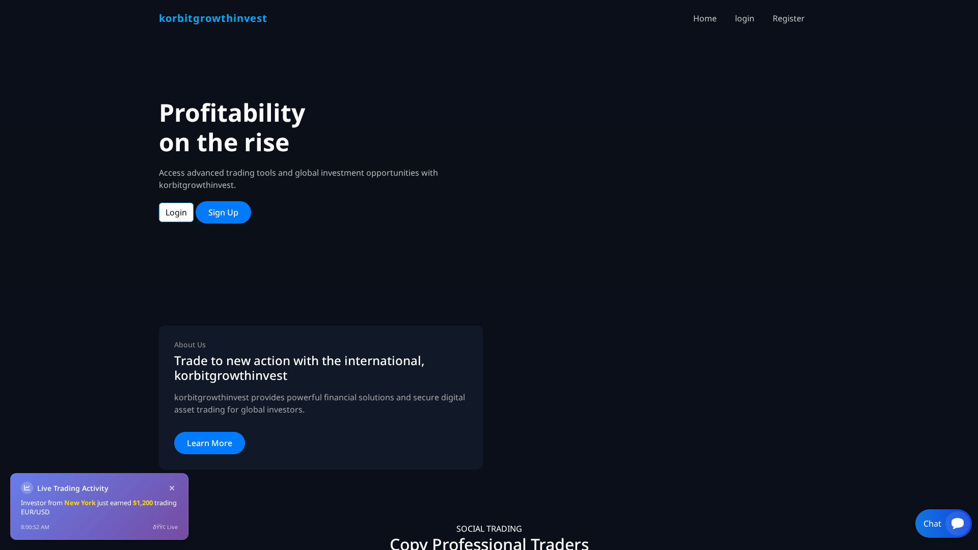 Screenshot of korbitgrowthinvest.live