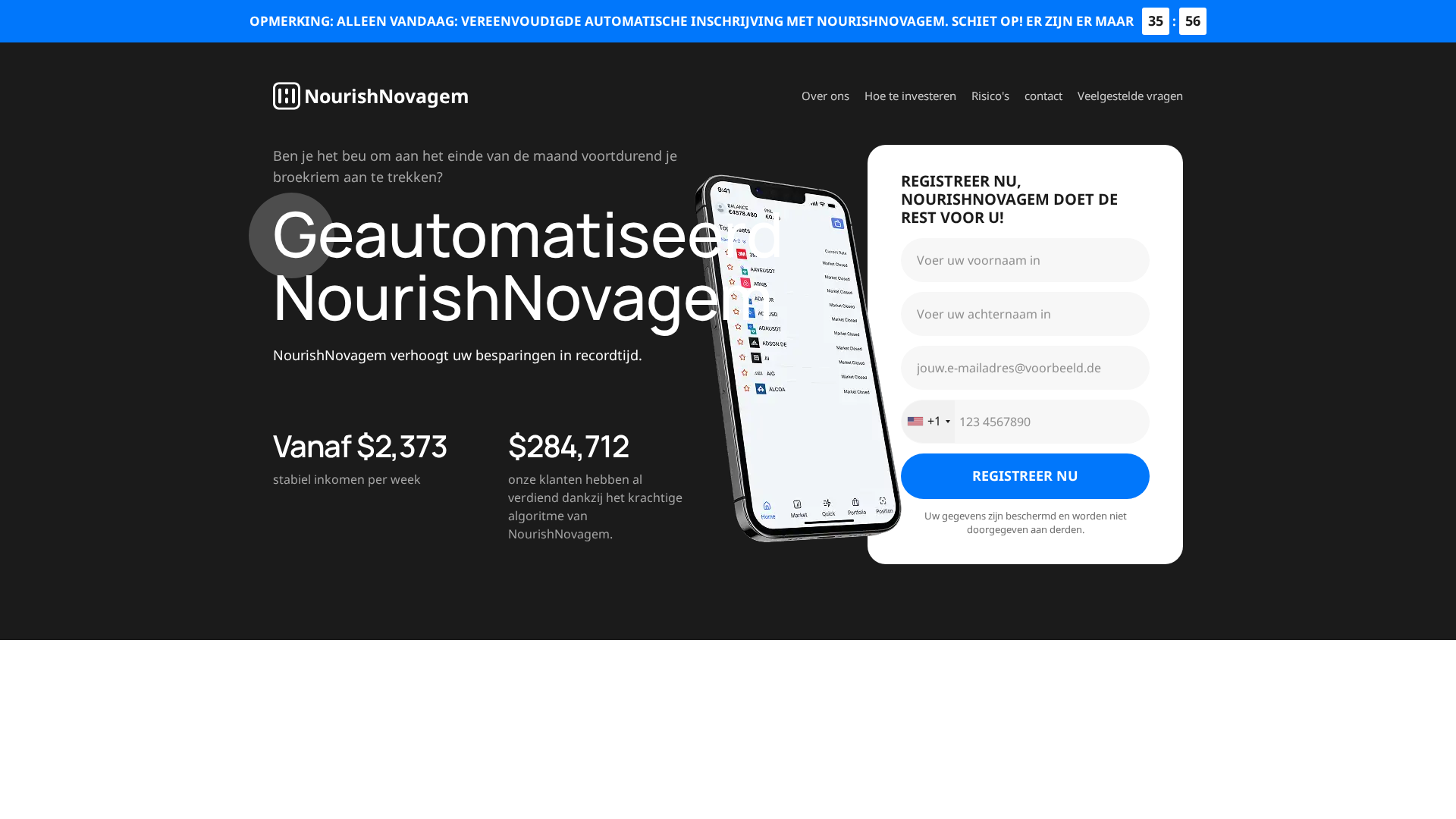 Screenshot of nourishnovagemtrade.com