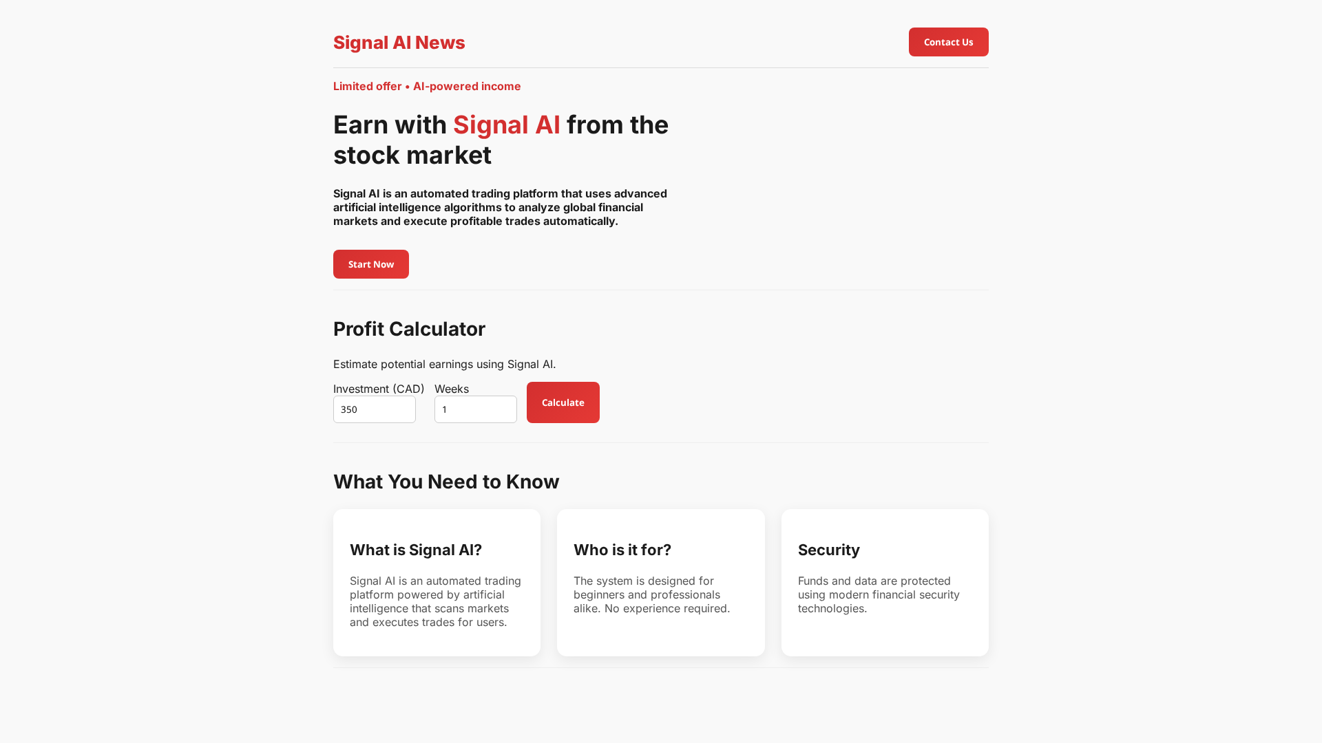 Screenshot of signal-ai.website
