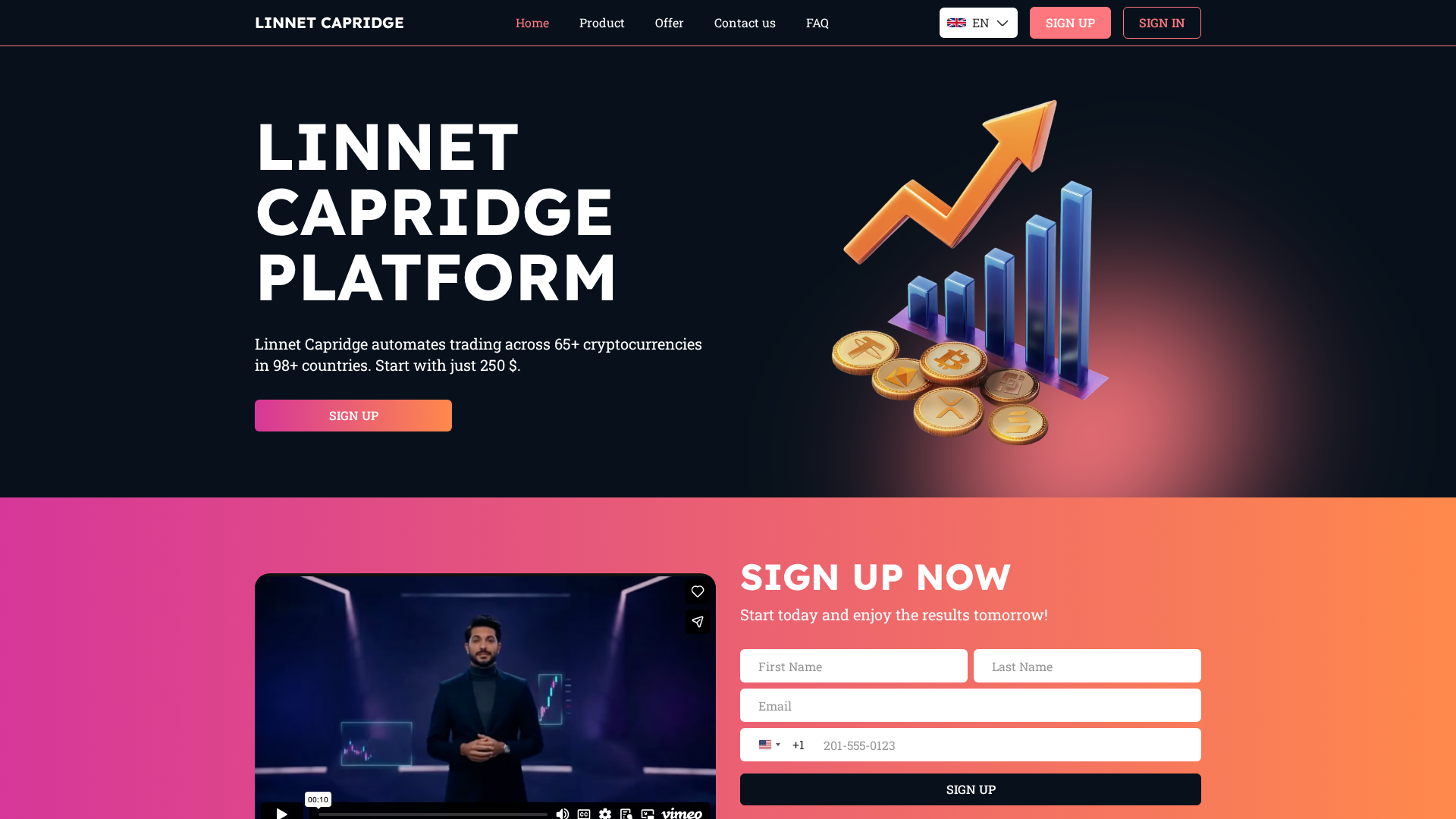 Screenshot of linnet-capridge.com