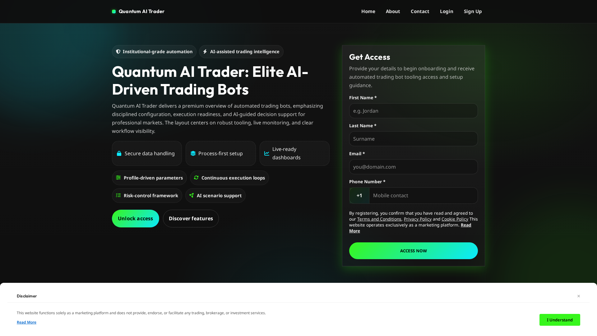 Screenshot of quantuaitrader.pro