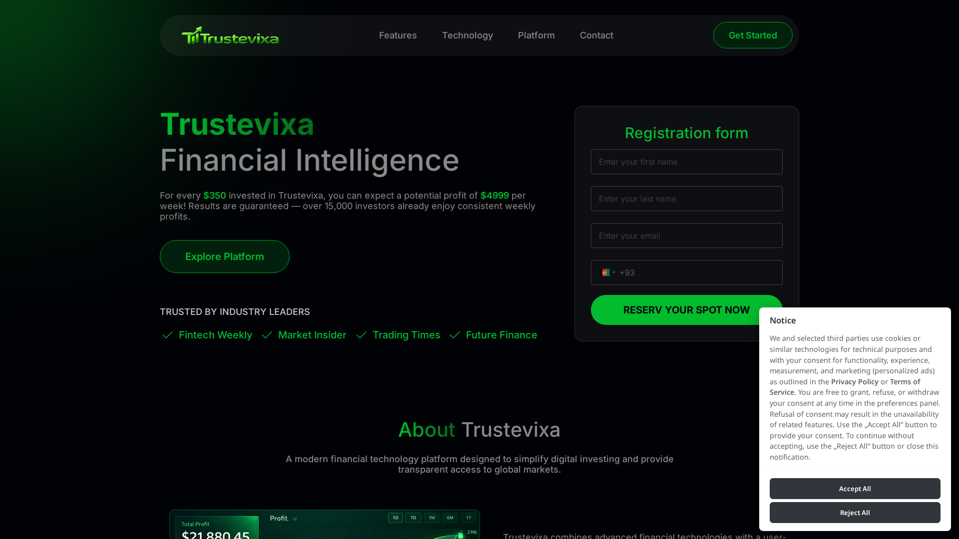 Screenshot of trustevixa.com