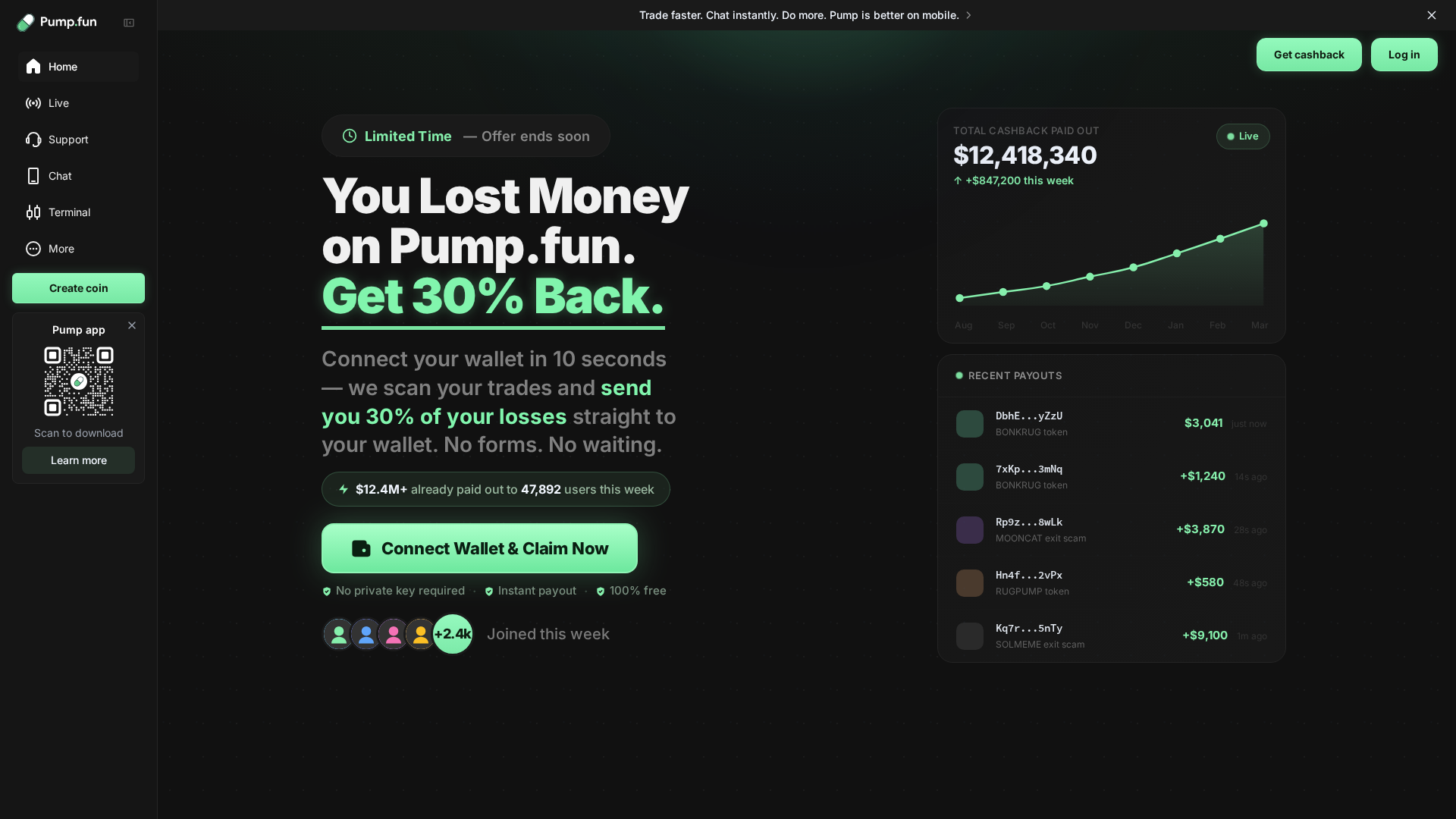 Screenshot of paypump.fun