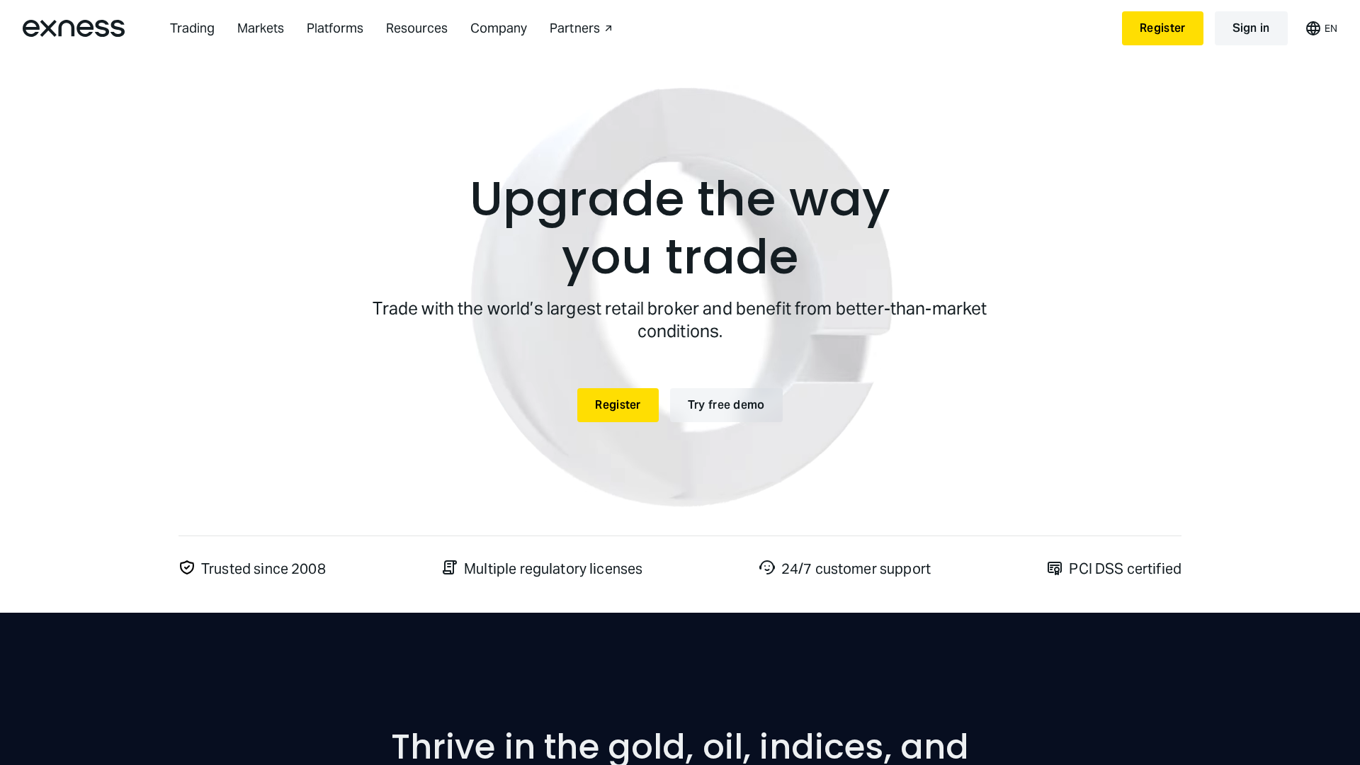 Screenshot of exnessxtrading.com