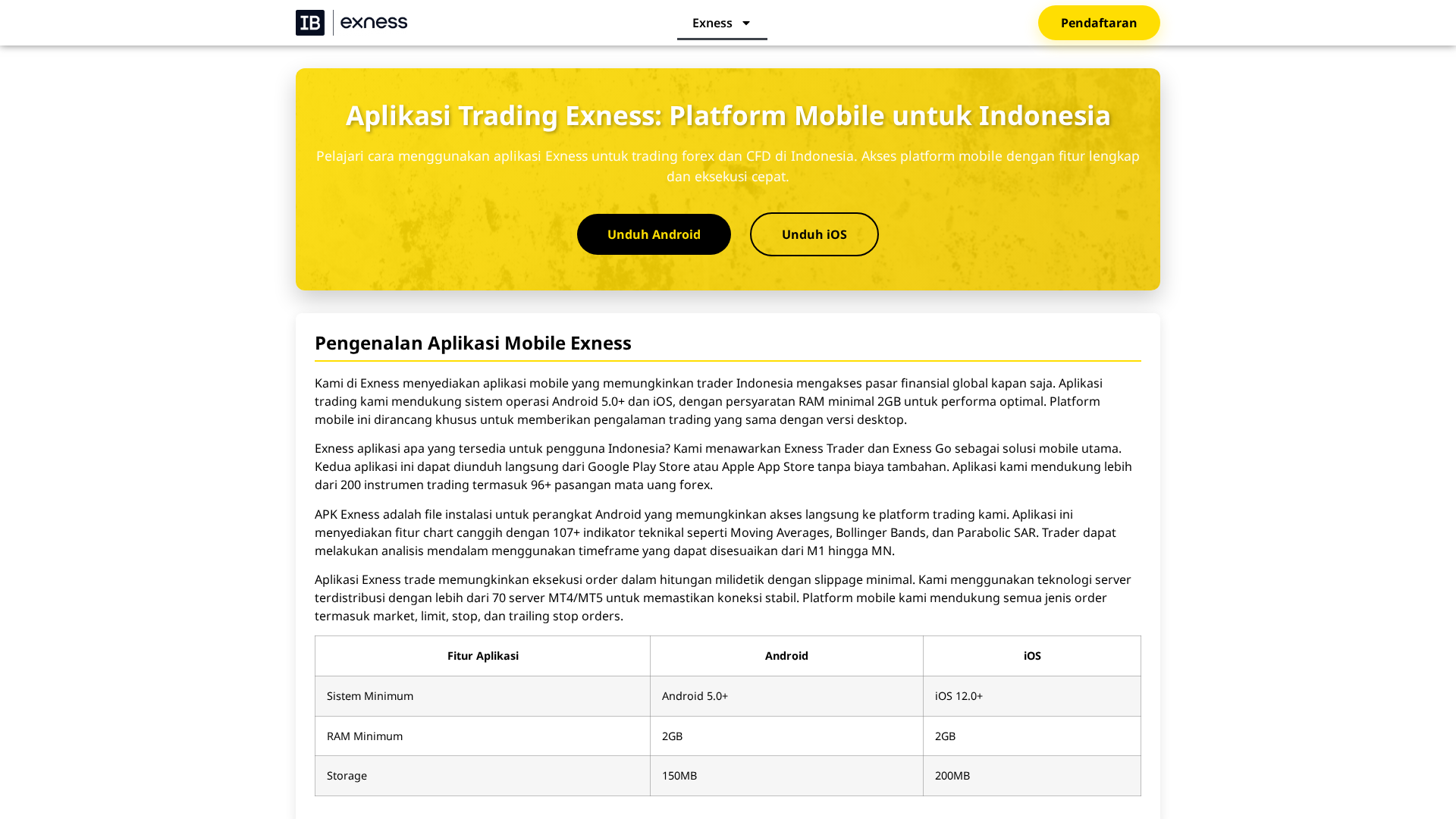 Screenshot of tradingex-id.com