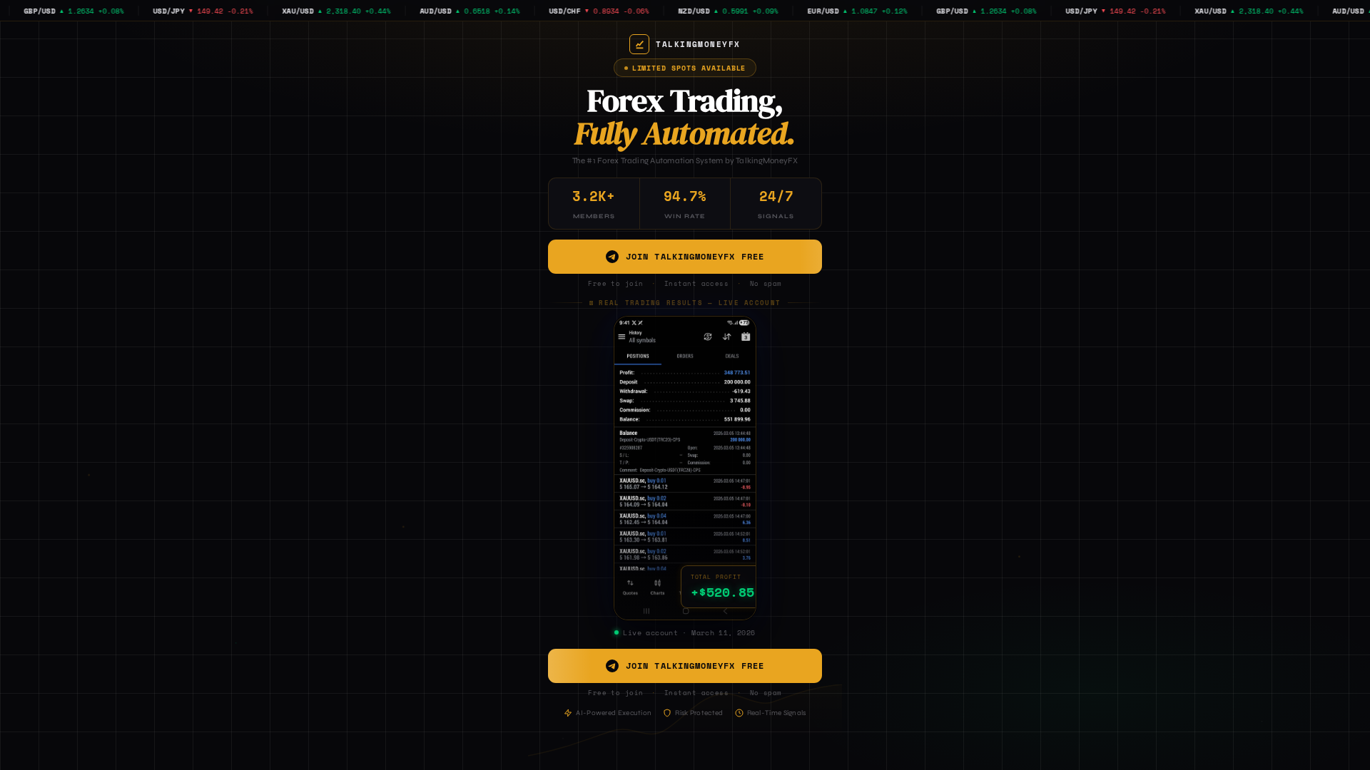 Screenshot of talkingmoneyfx.com