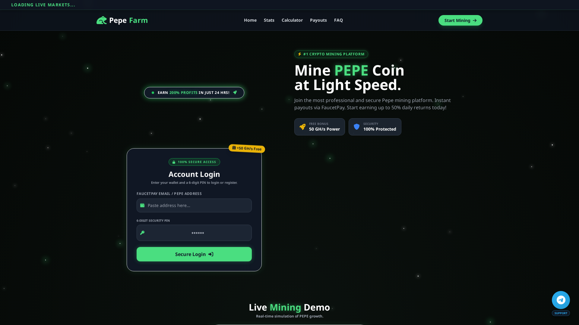 Screenshot of pepefarm.one