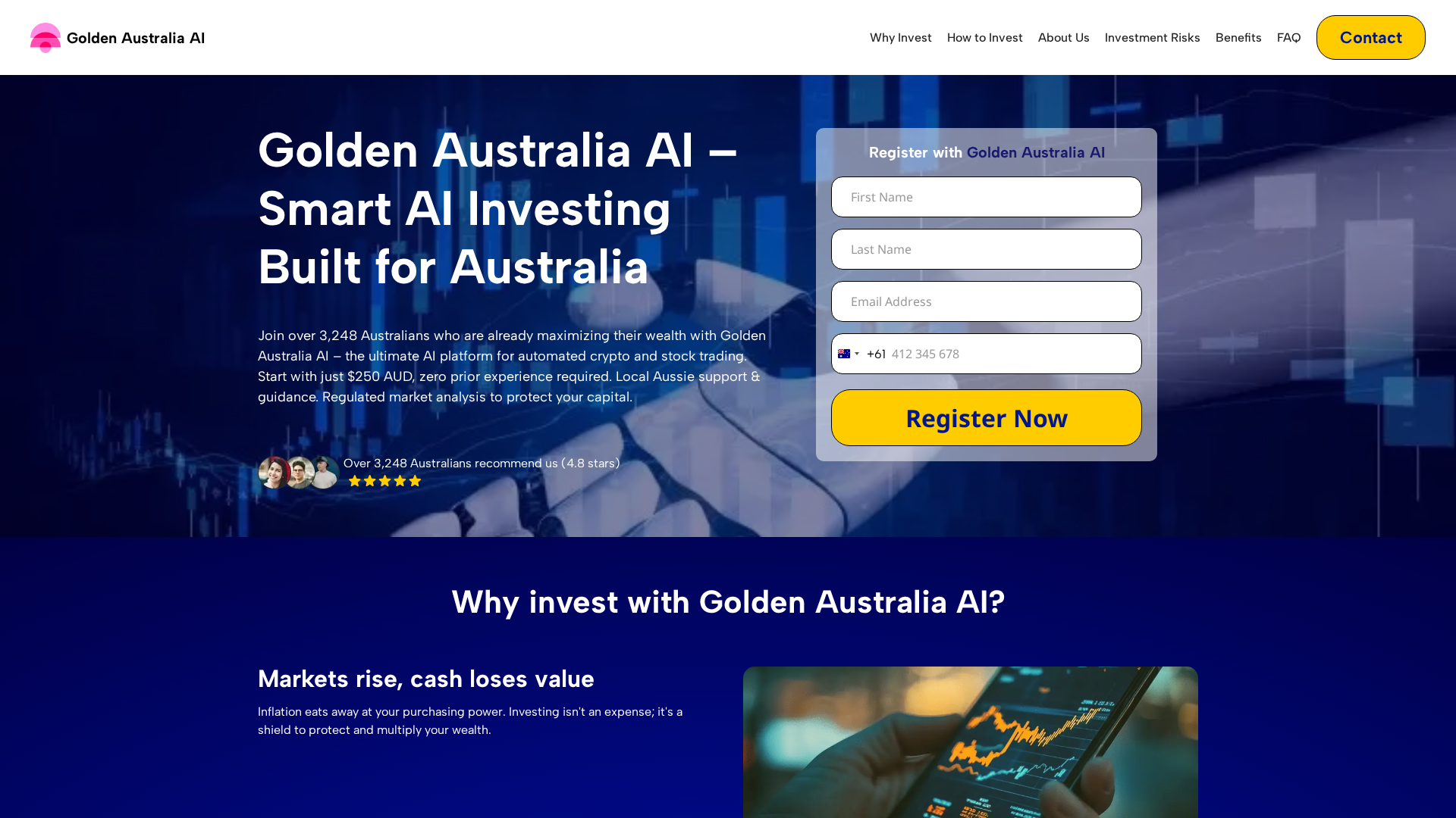 Screenshot of goldenaustraliaai.com