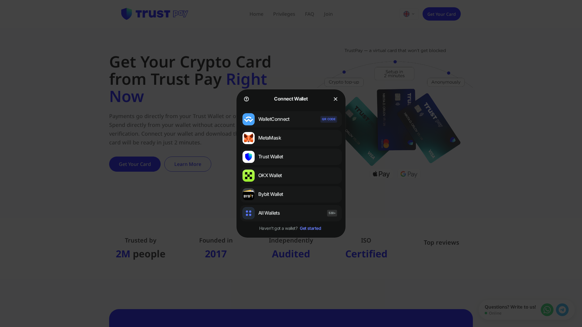 Screenshot of trustpaycard.live