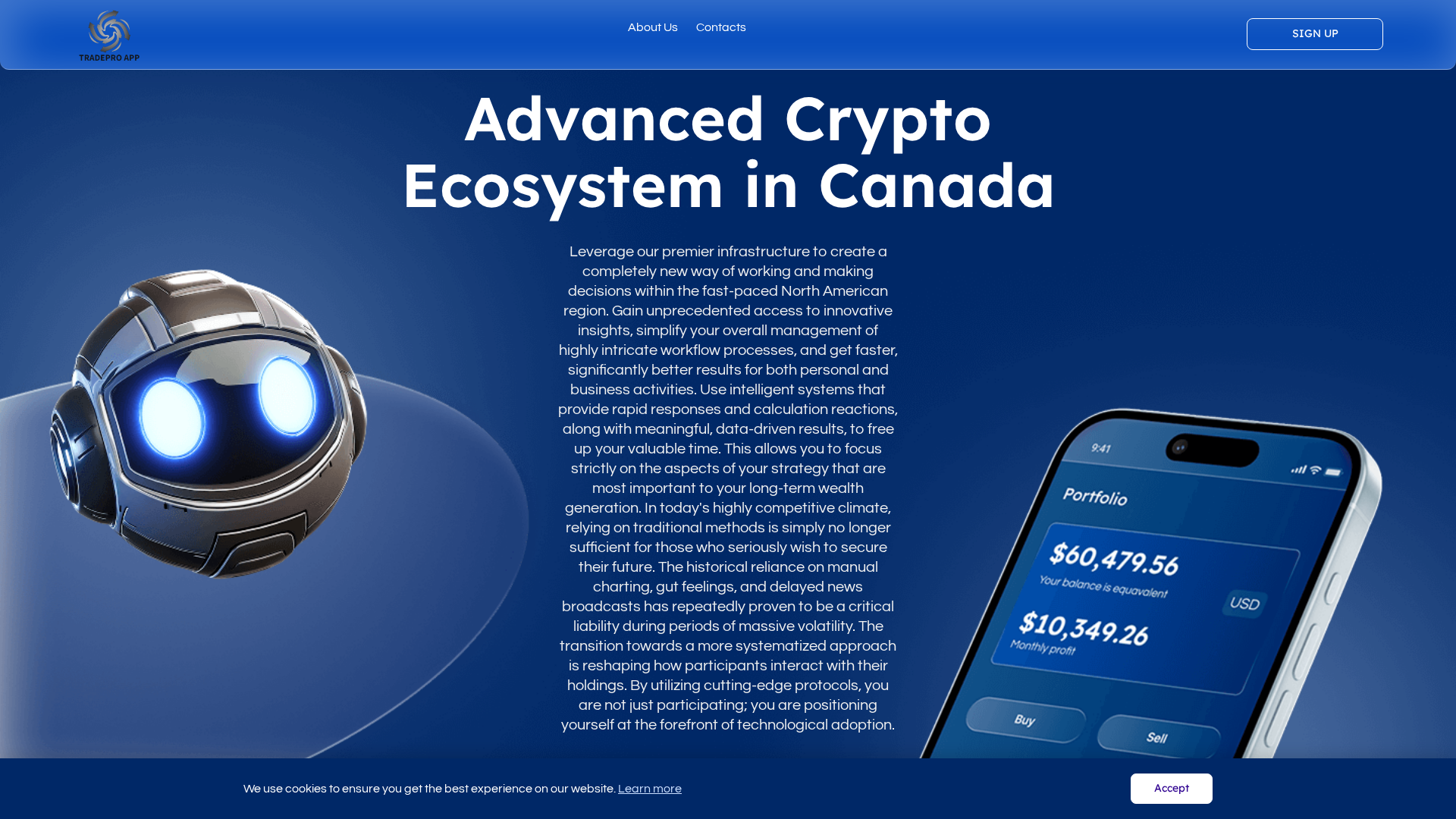 Screenshot of tradeproapp.net