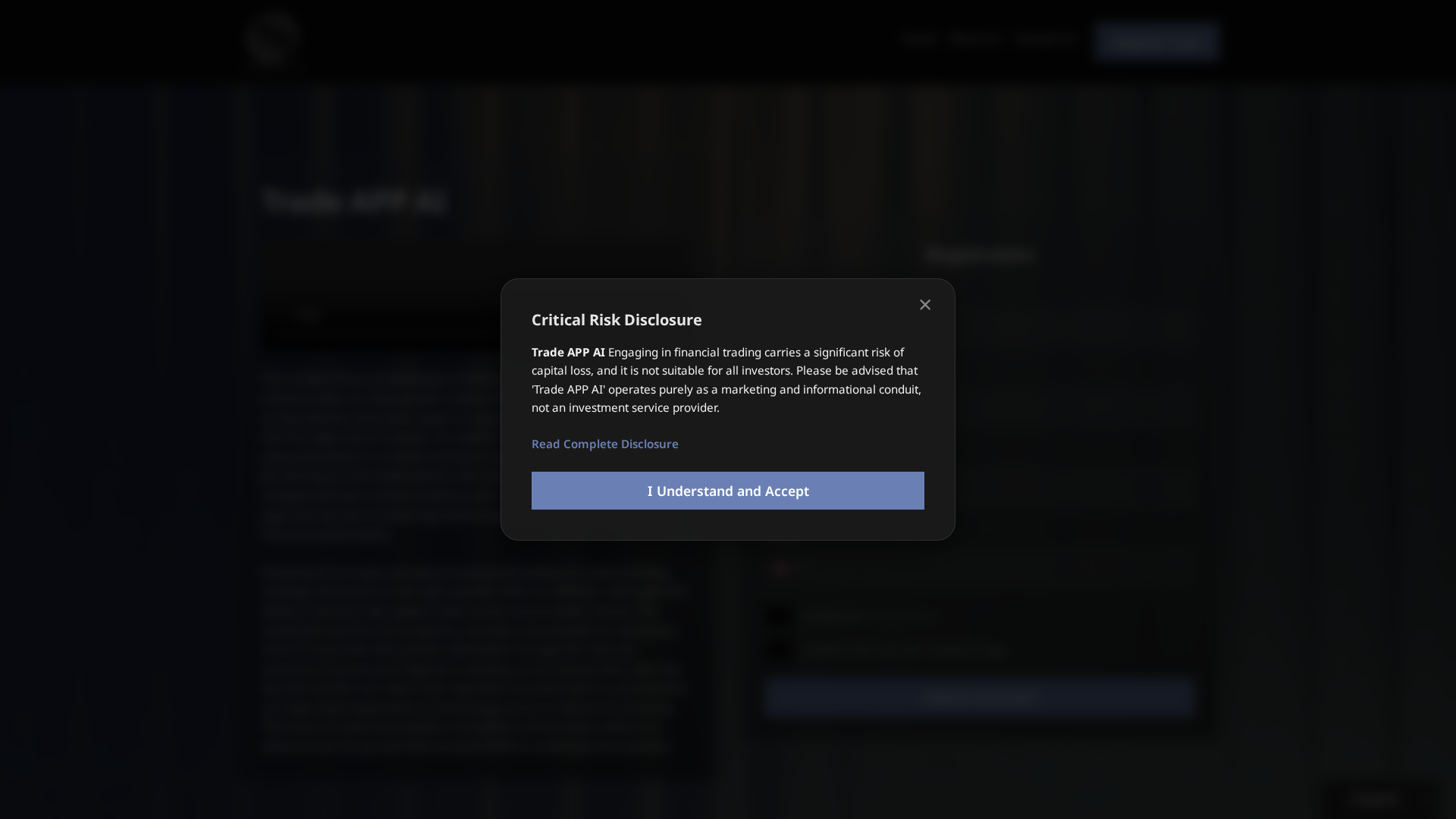 Screenshot of tradeappai.com