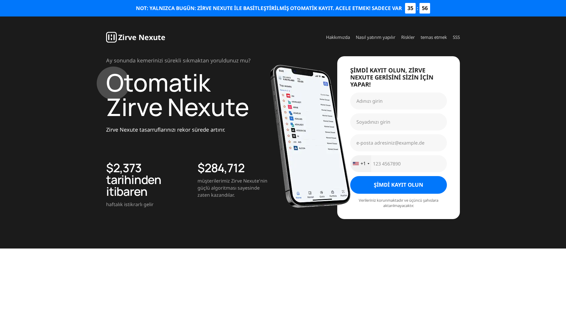 Screenshot of zirvenexutetrade.com