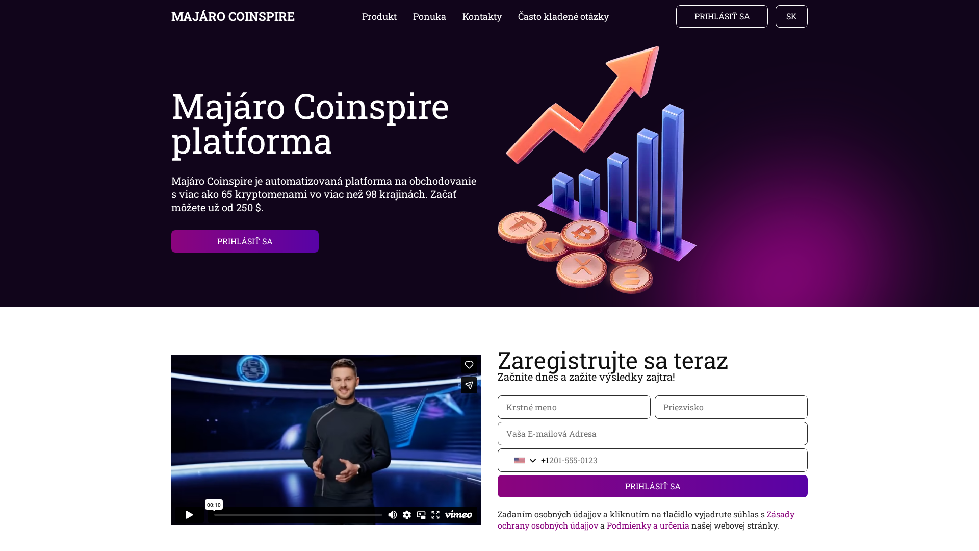Screenshot of majaro-coinspire.com