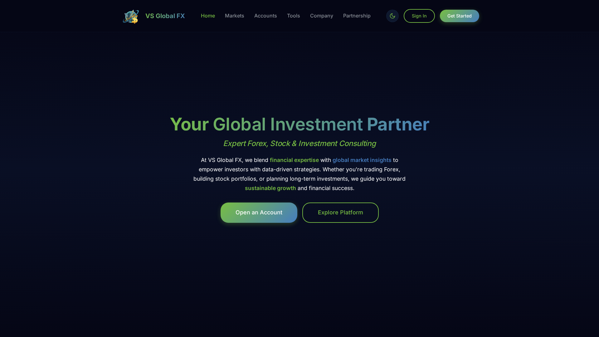 Screenshot of vsglobalfx.com