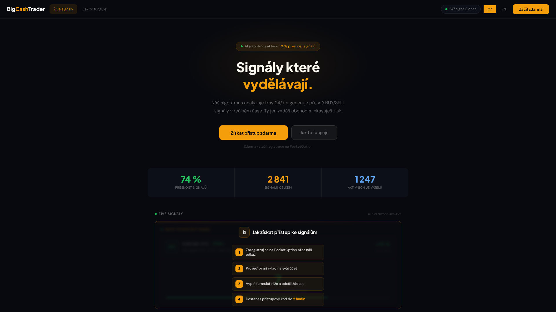 Screenshot of bigcashtrader.eu