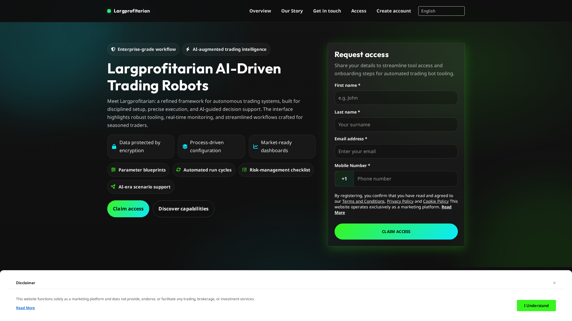 Screenshot of largprofitarianplatform.com