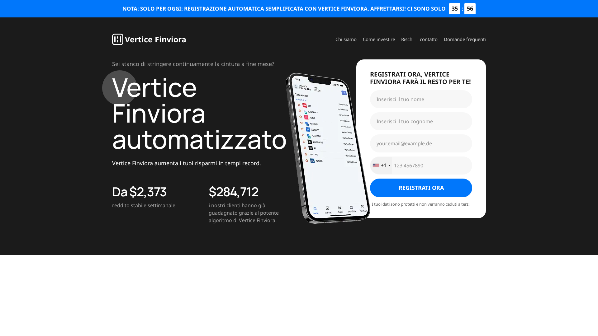 Screenshot of verticefinvioratrade.com