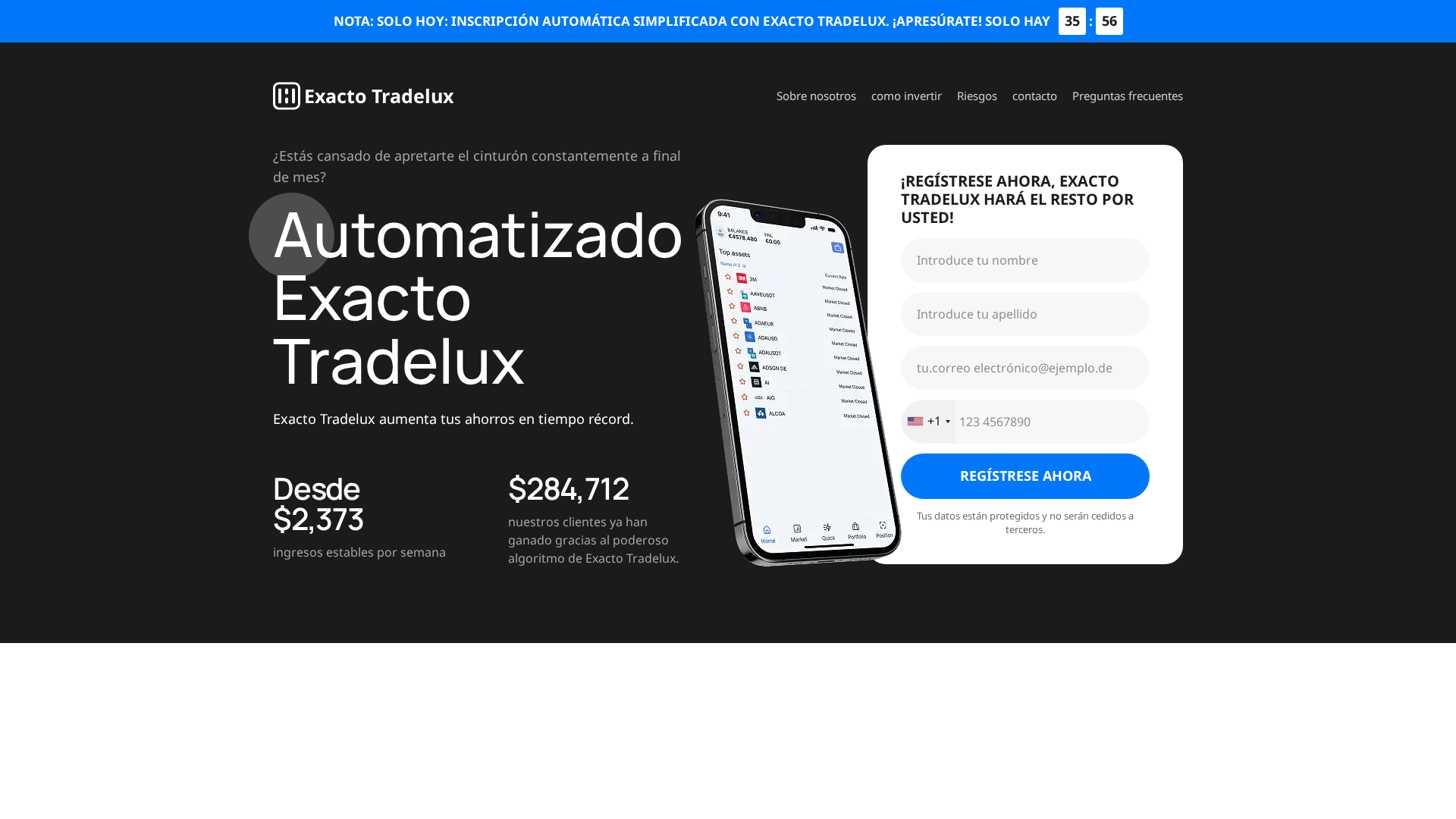 Screenshot of exactotradelux.net