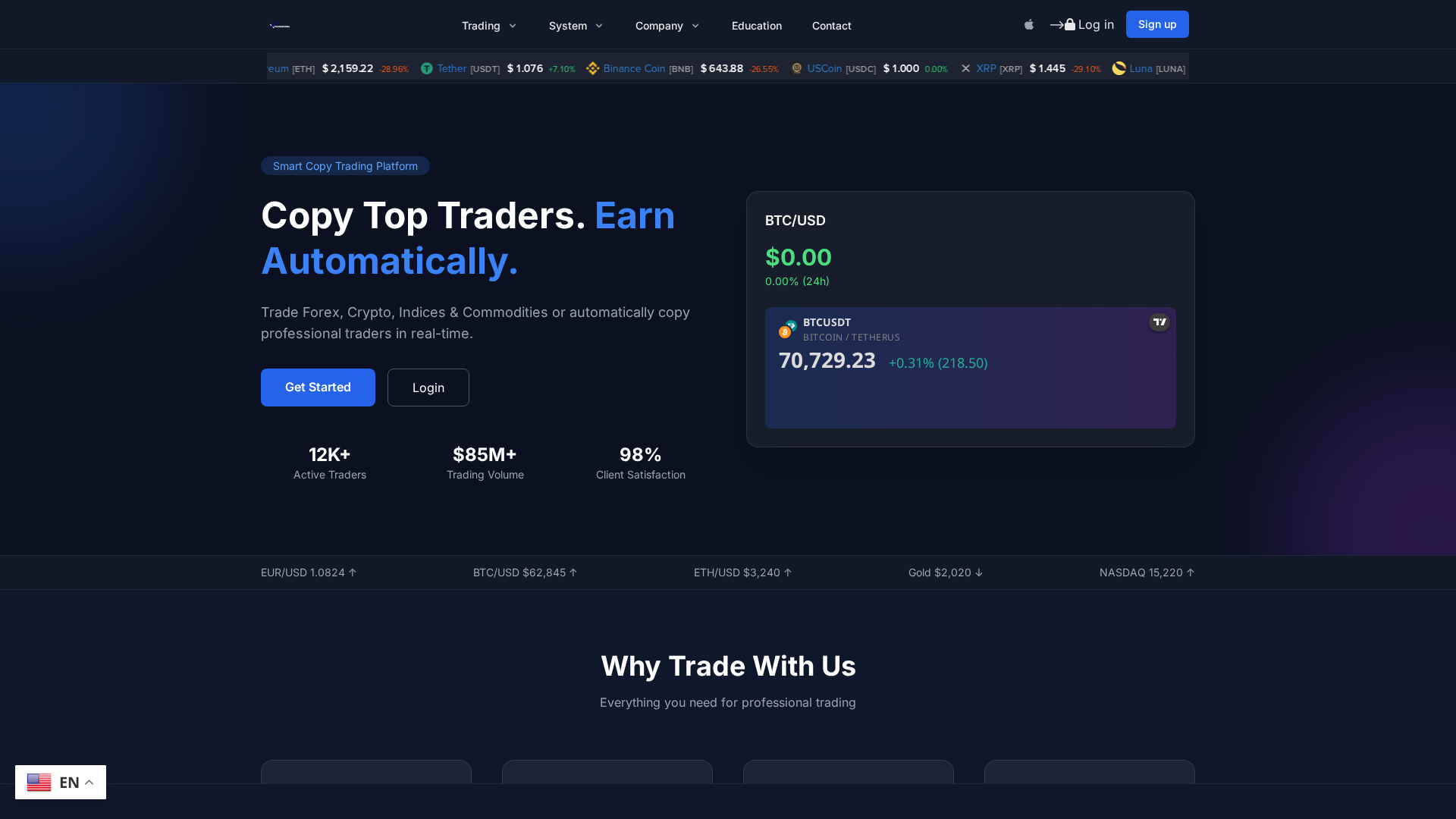 Screenshot of tradespheras.com