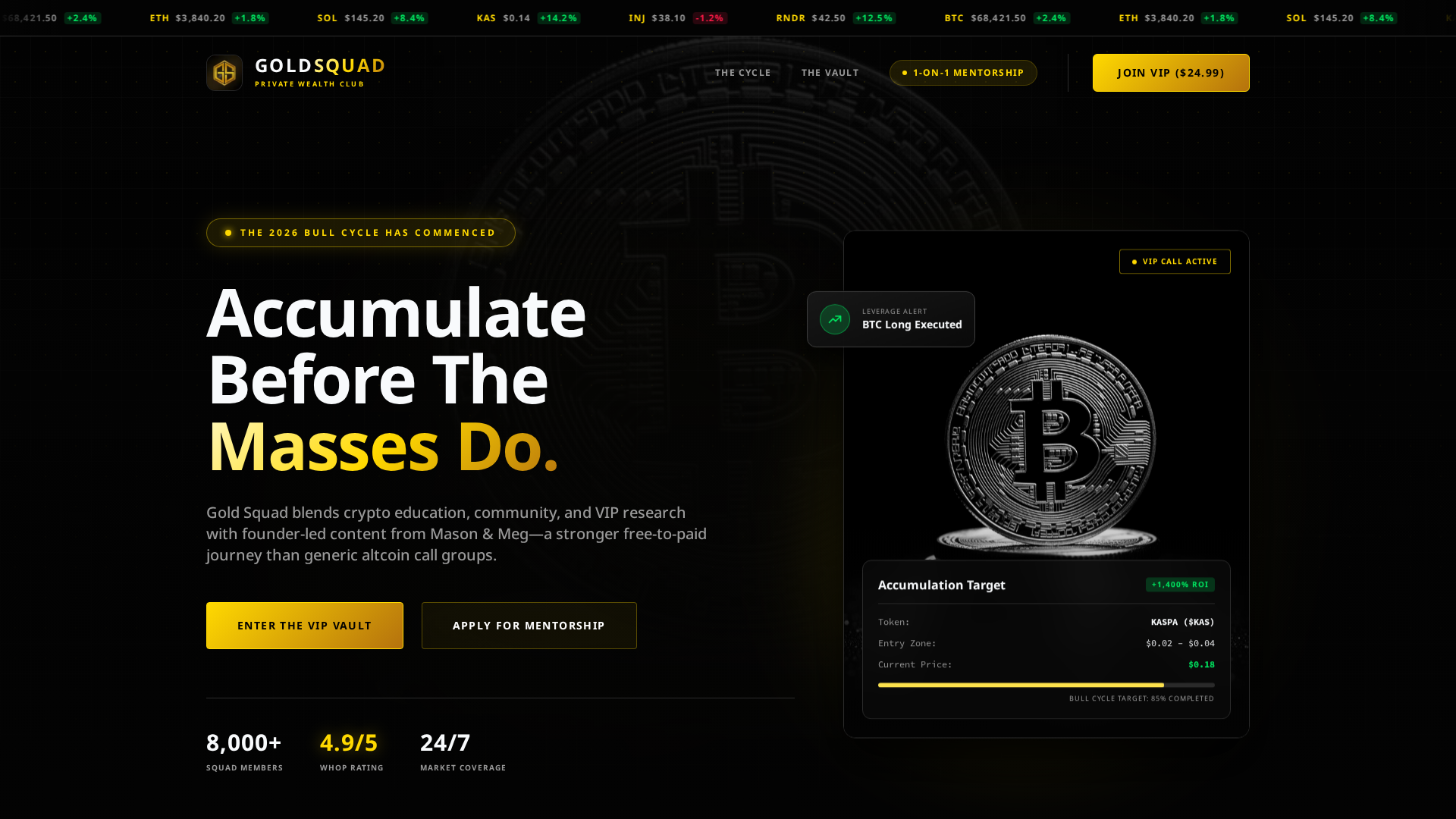 Screenshot of joingoldsquad.com