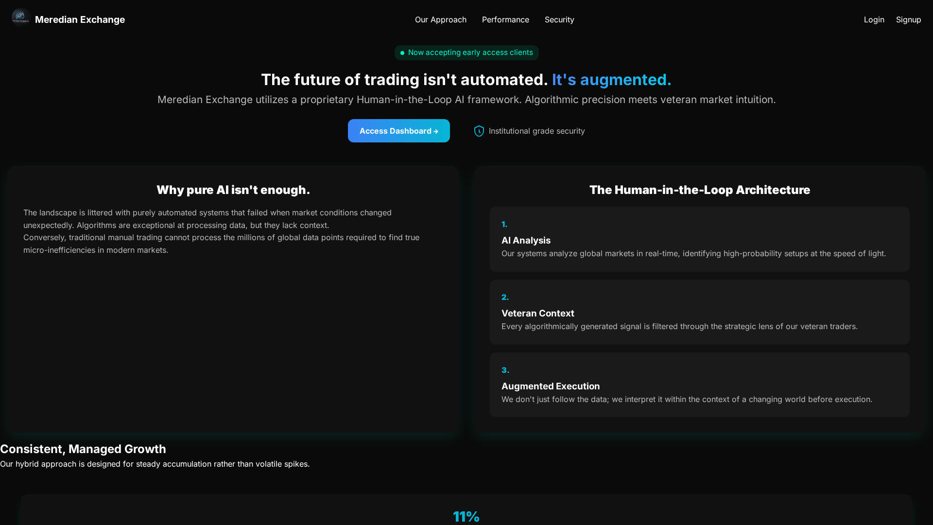 Screenshot of meredianexchange.com