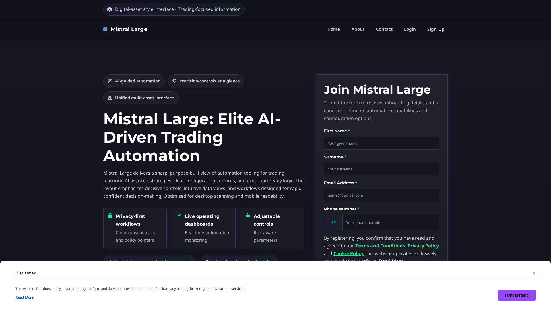 Screenshot of mistral-large.pro