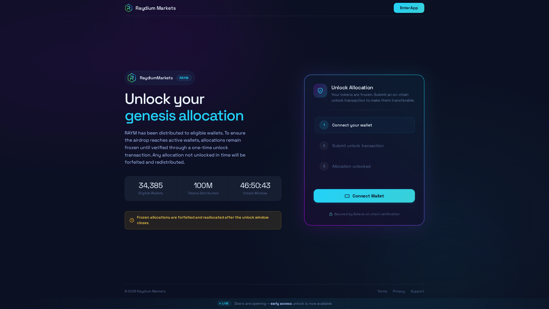 Screenshot of raydiummarkets.fun