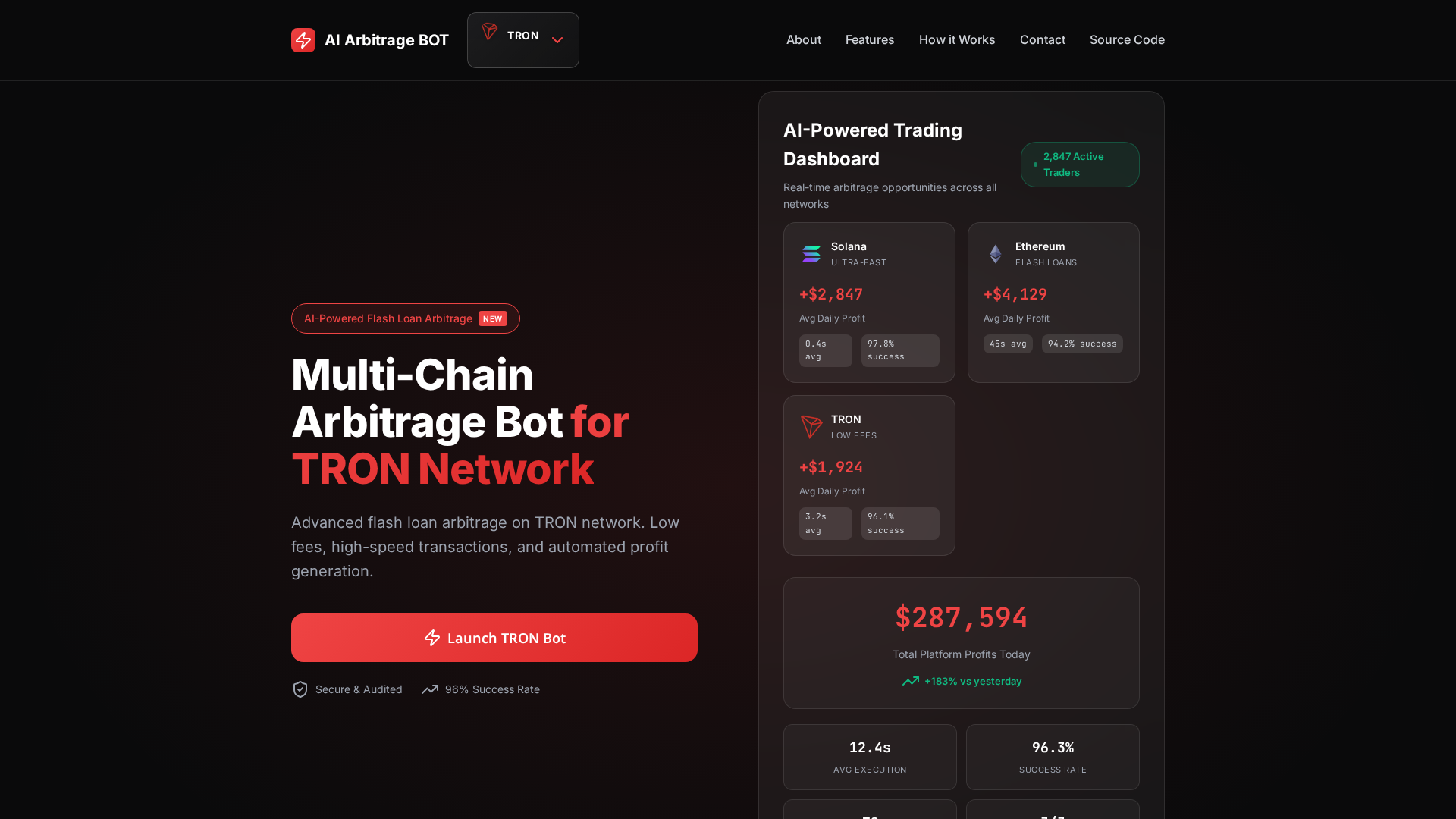 Screenshot of arbitrage-ai.exchange