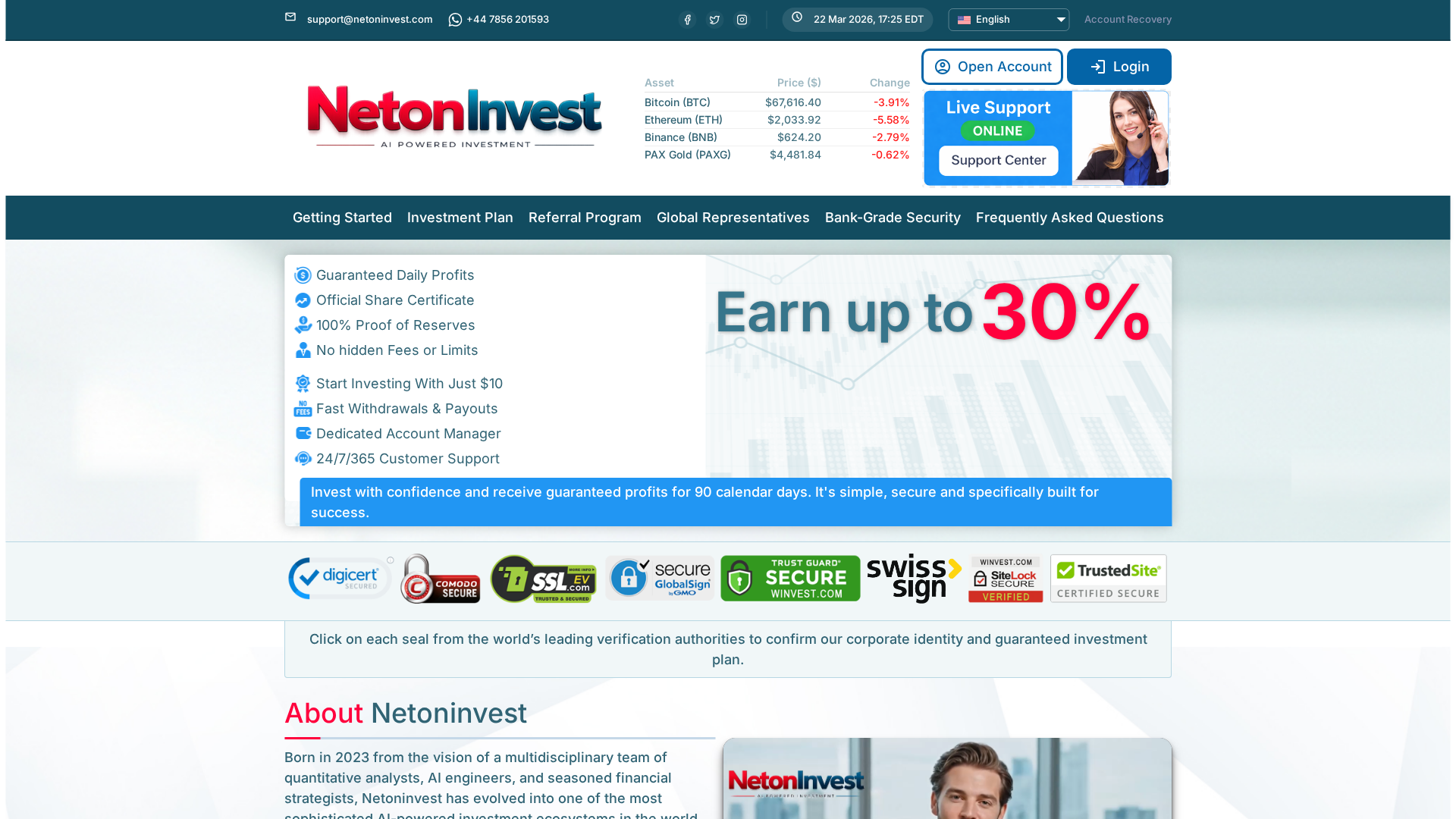 Screenshot of netoninvest.com