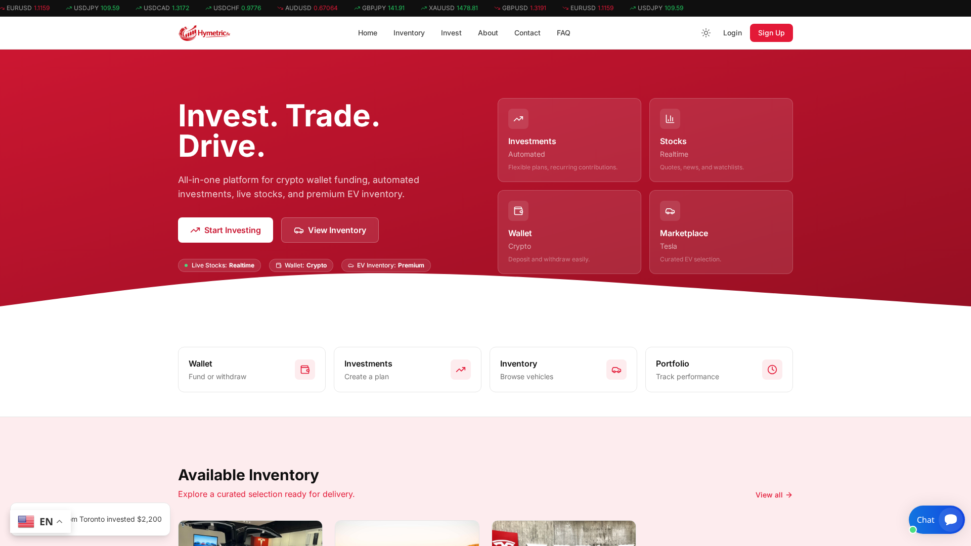 Screenshot of hymetricfx.com