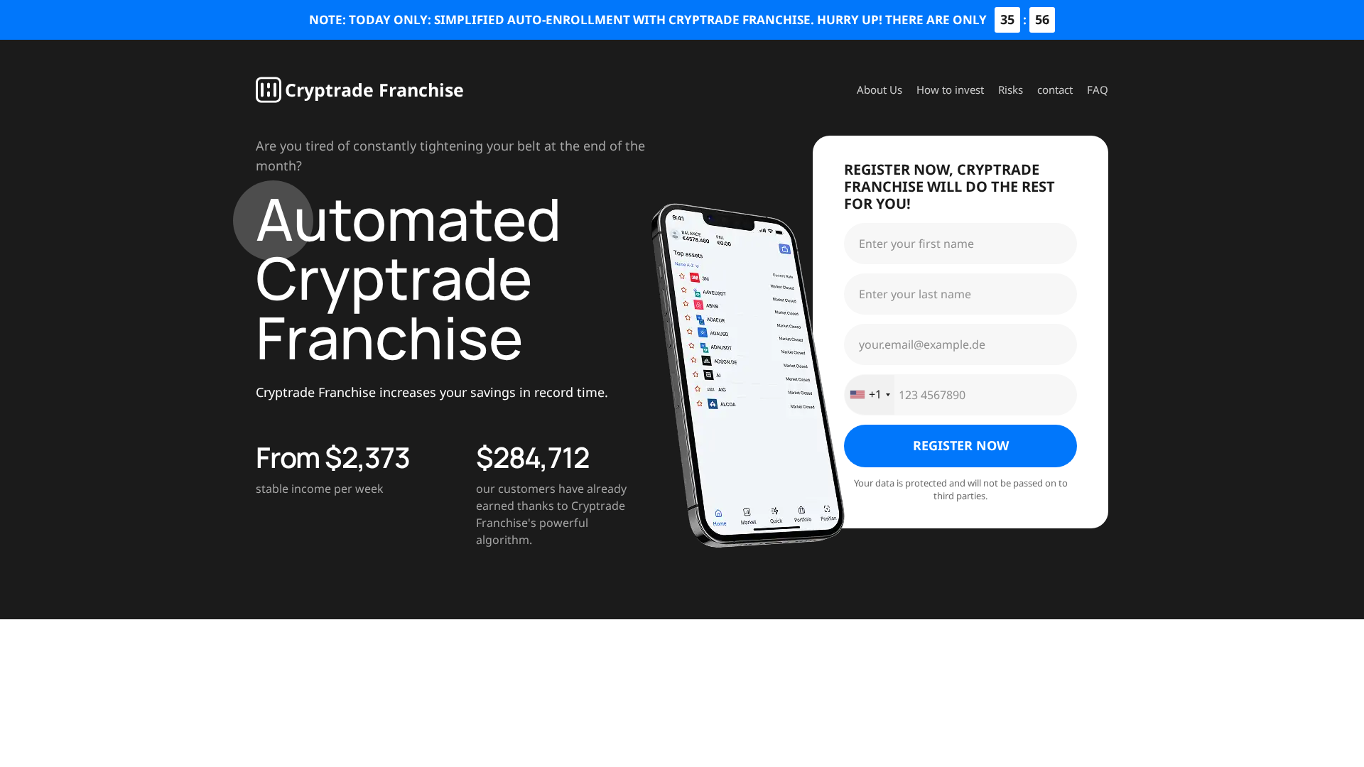 Screenshot of cryptradefranchise.org