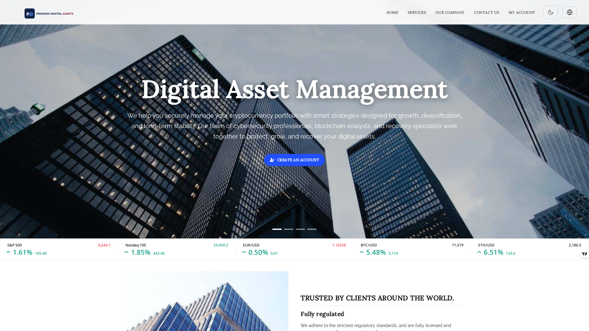Screenshot of provenadigitalassets.com
