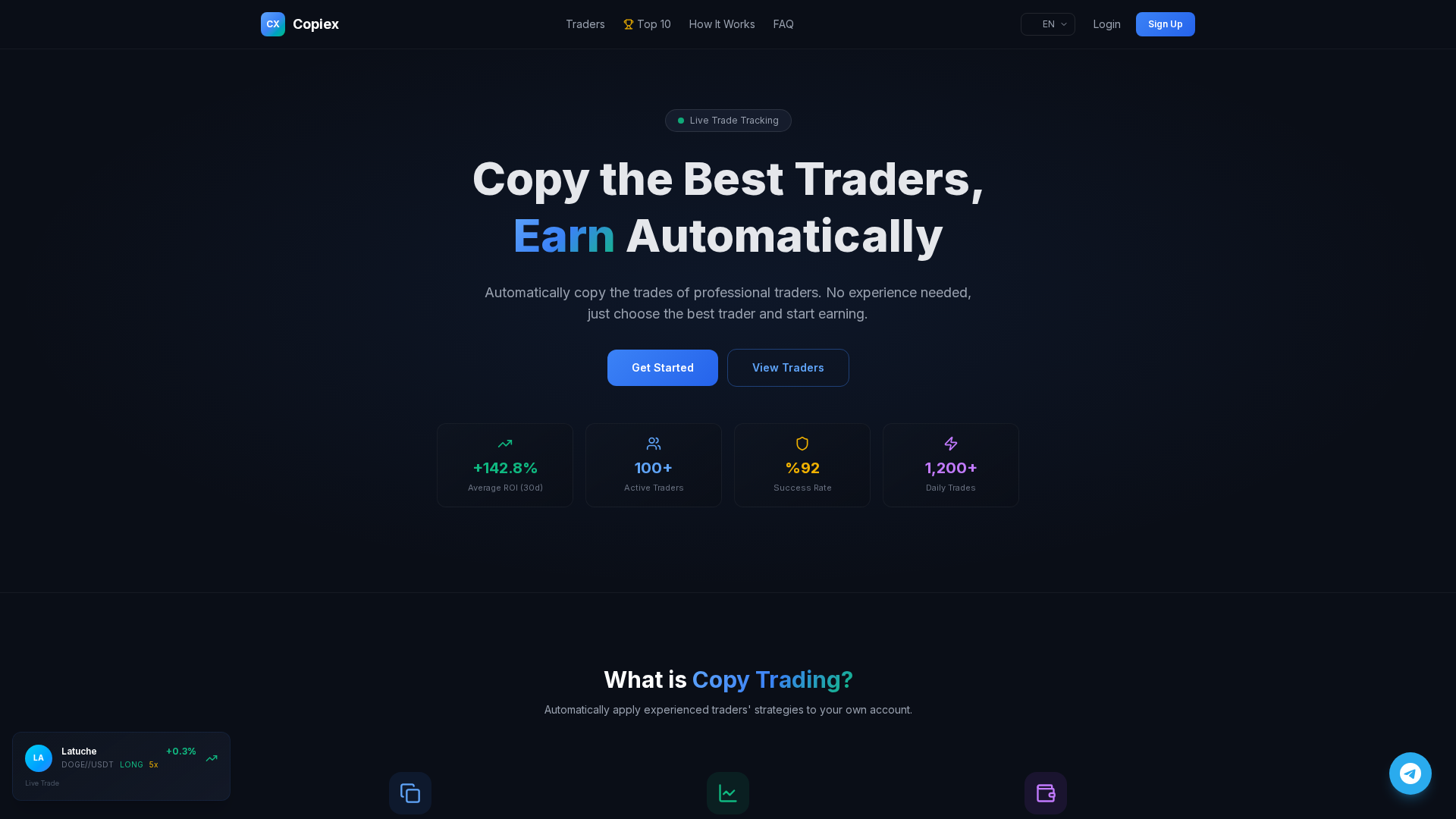 Screenshot of copiex.io