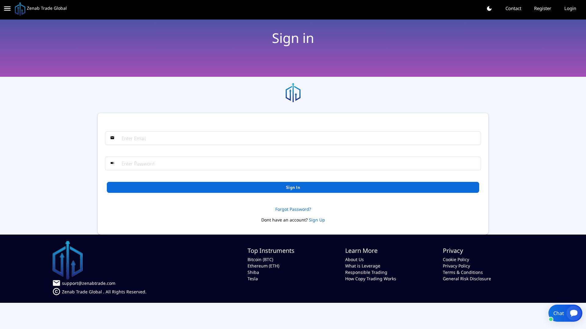 Screenshot of zenabtrade.com
