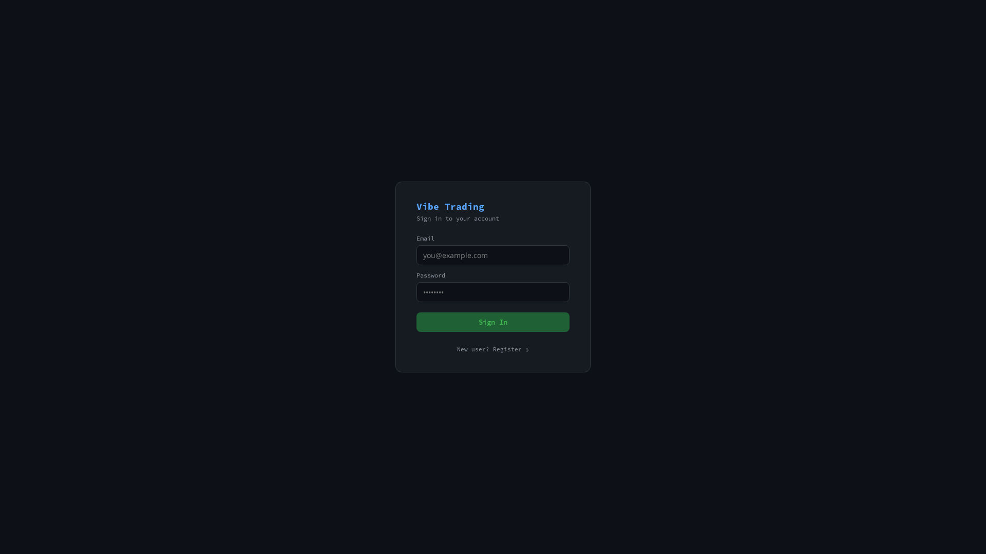 Screenshot of vibe-trading.net