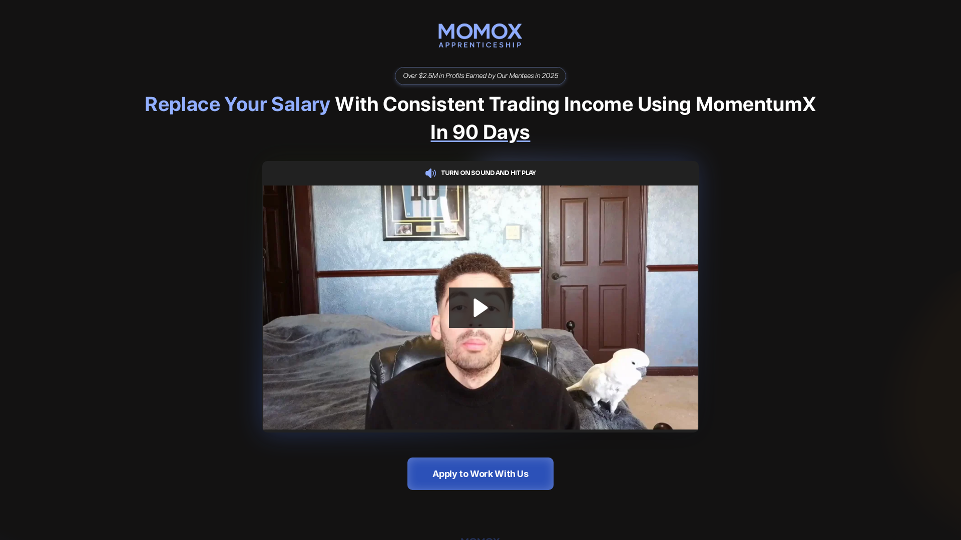 Screenshot of momoxtrading.com