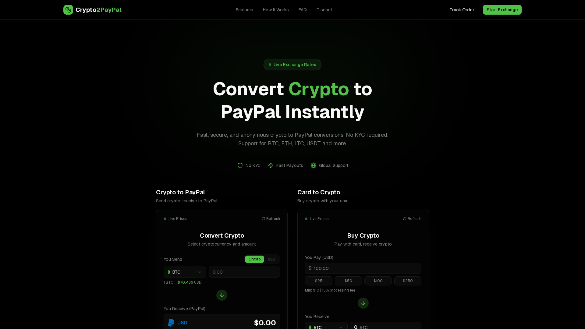 Screenshot of crypto2cash.wtf
