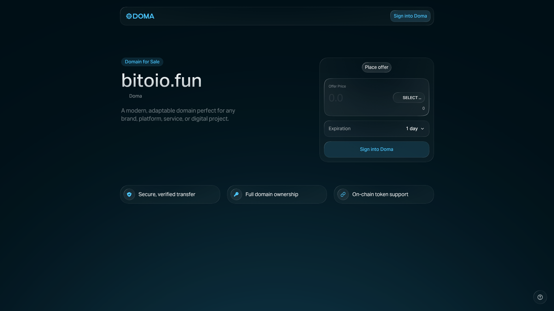 Screenshot of bitoio.fun