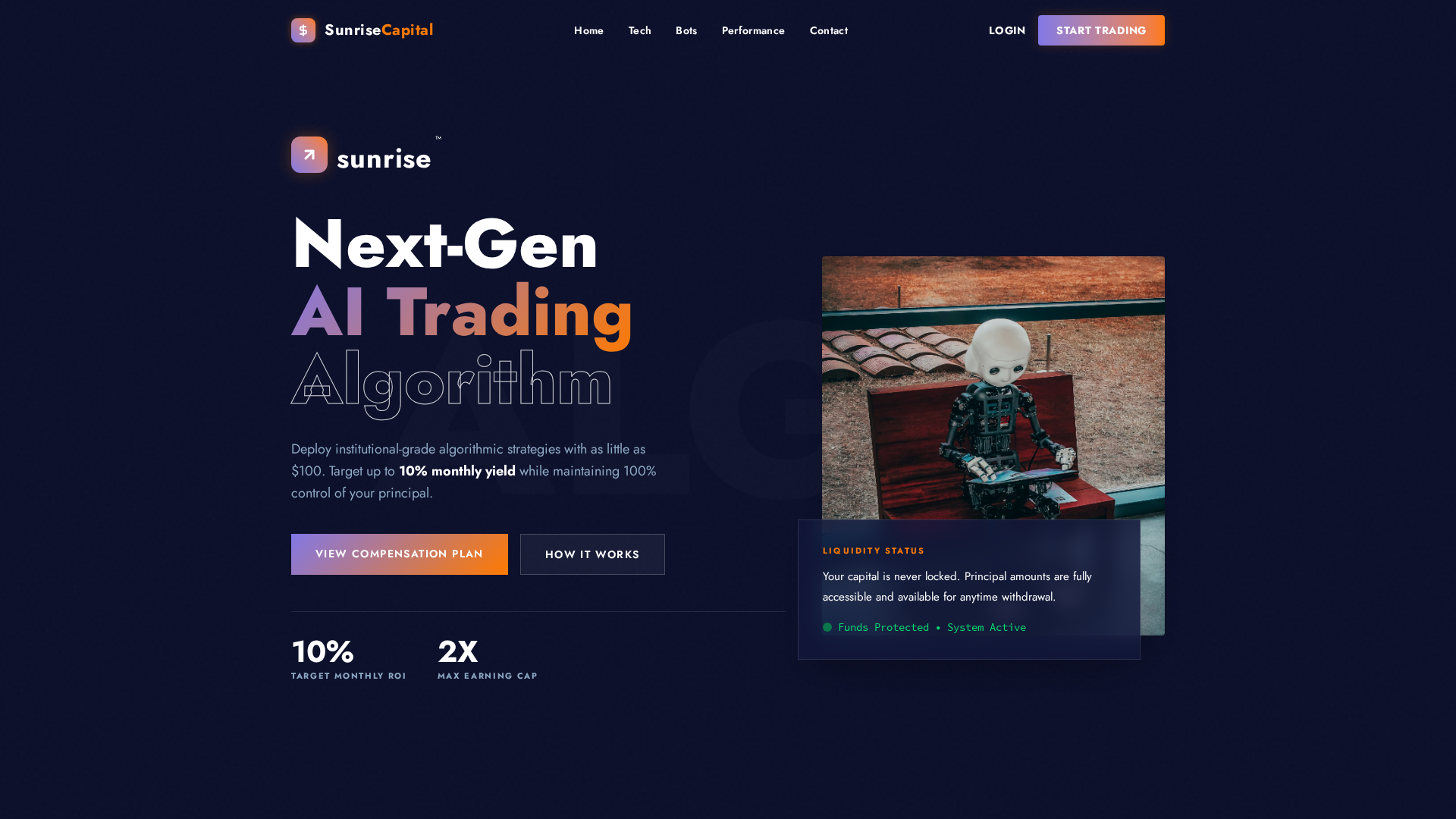 Screenshot of sunrisecapital.live