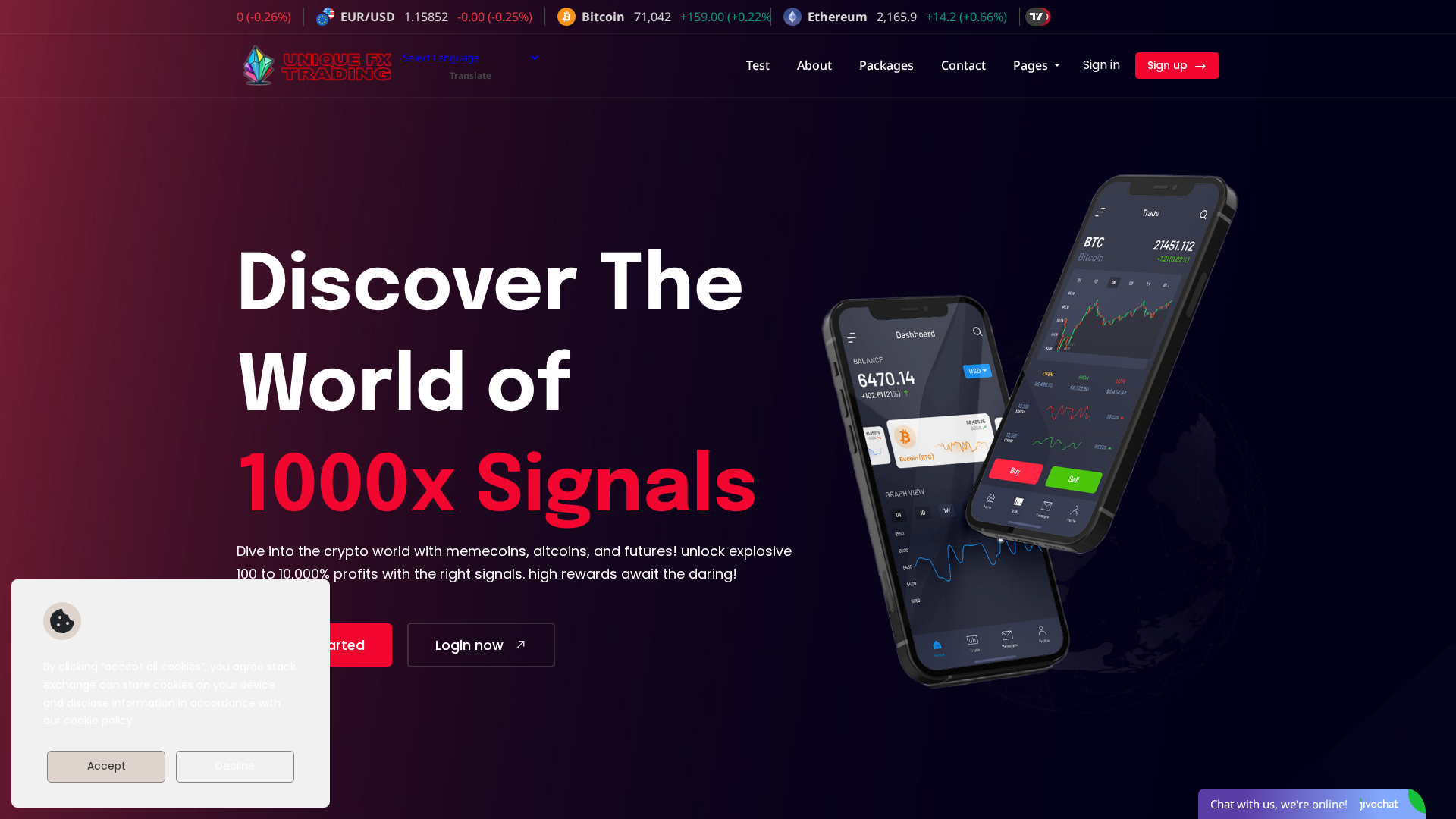 Screenshot of uniquefxtrading.pro