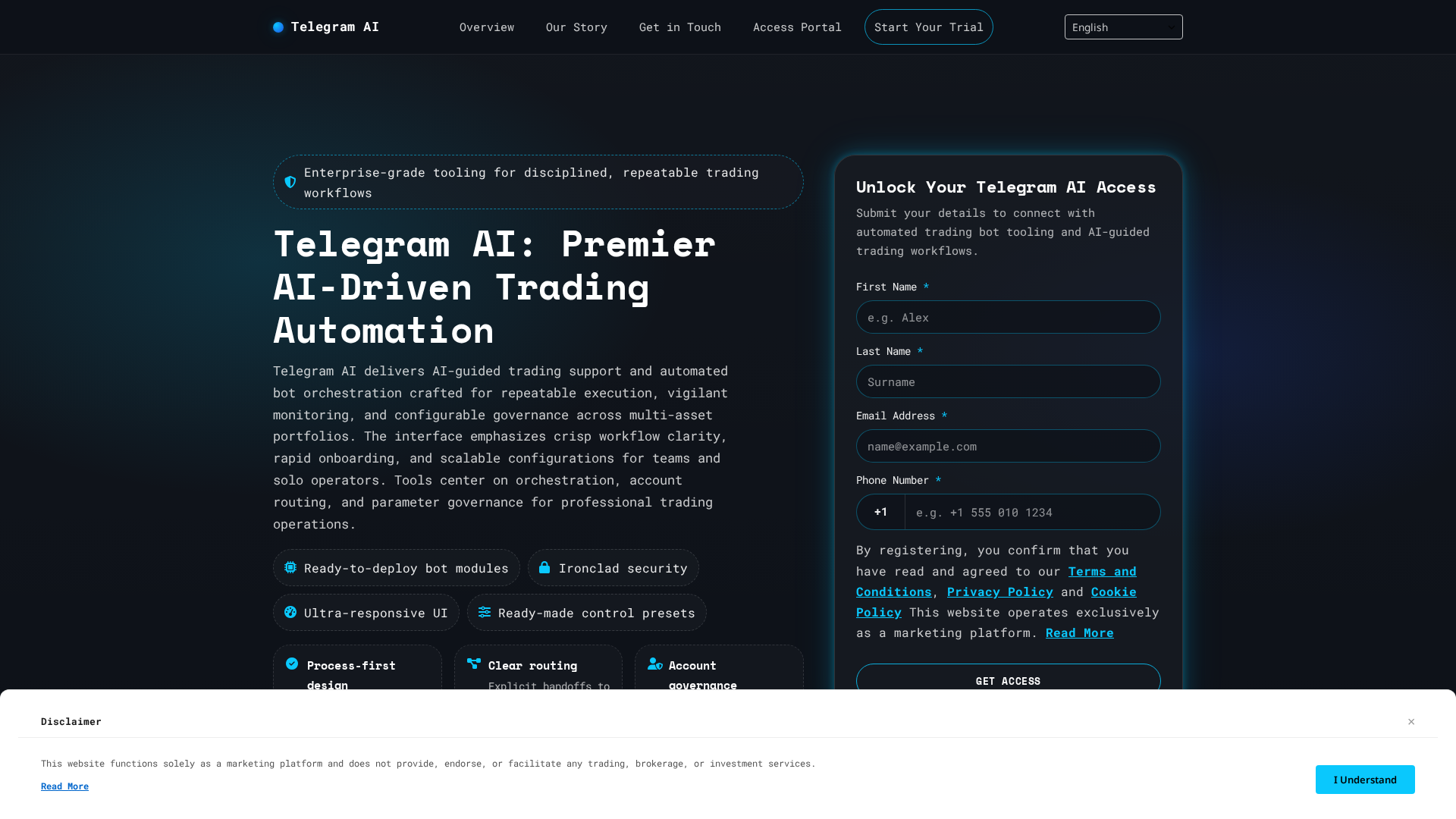 Screenshot of telegram-ai.click