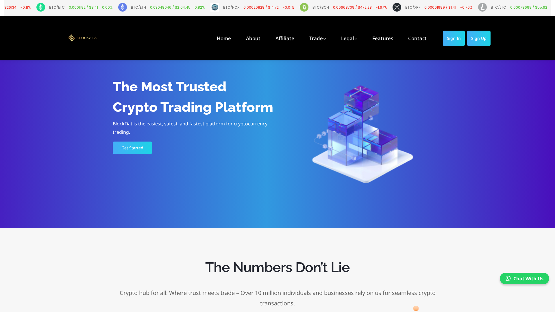 Screenshot of blockfiat.com