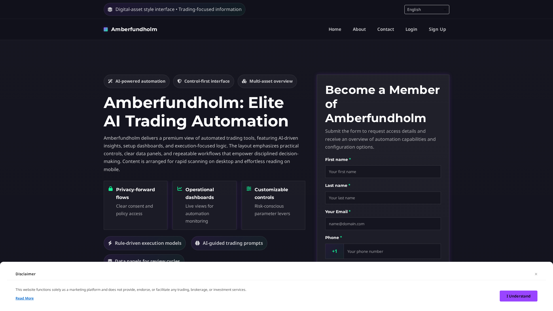 Screenshot of amberfundholmtech.com