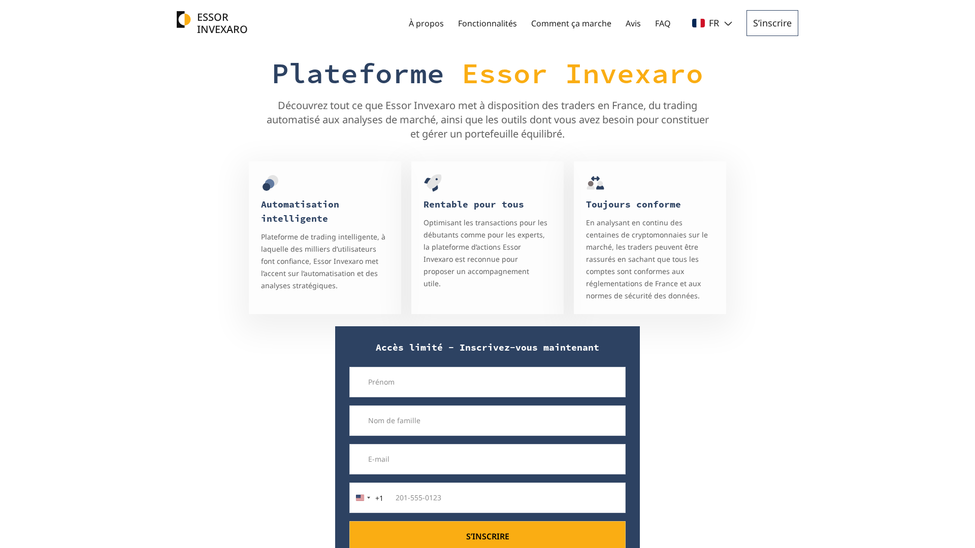 Screenshot of essor-invexaro-fr.com