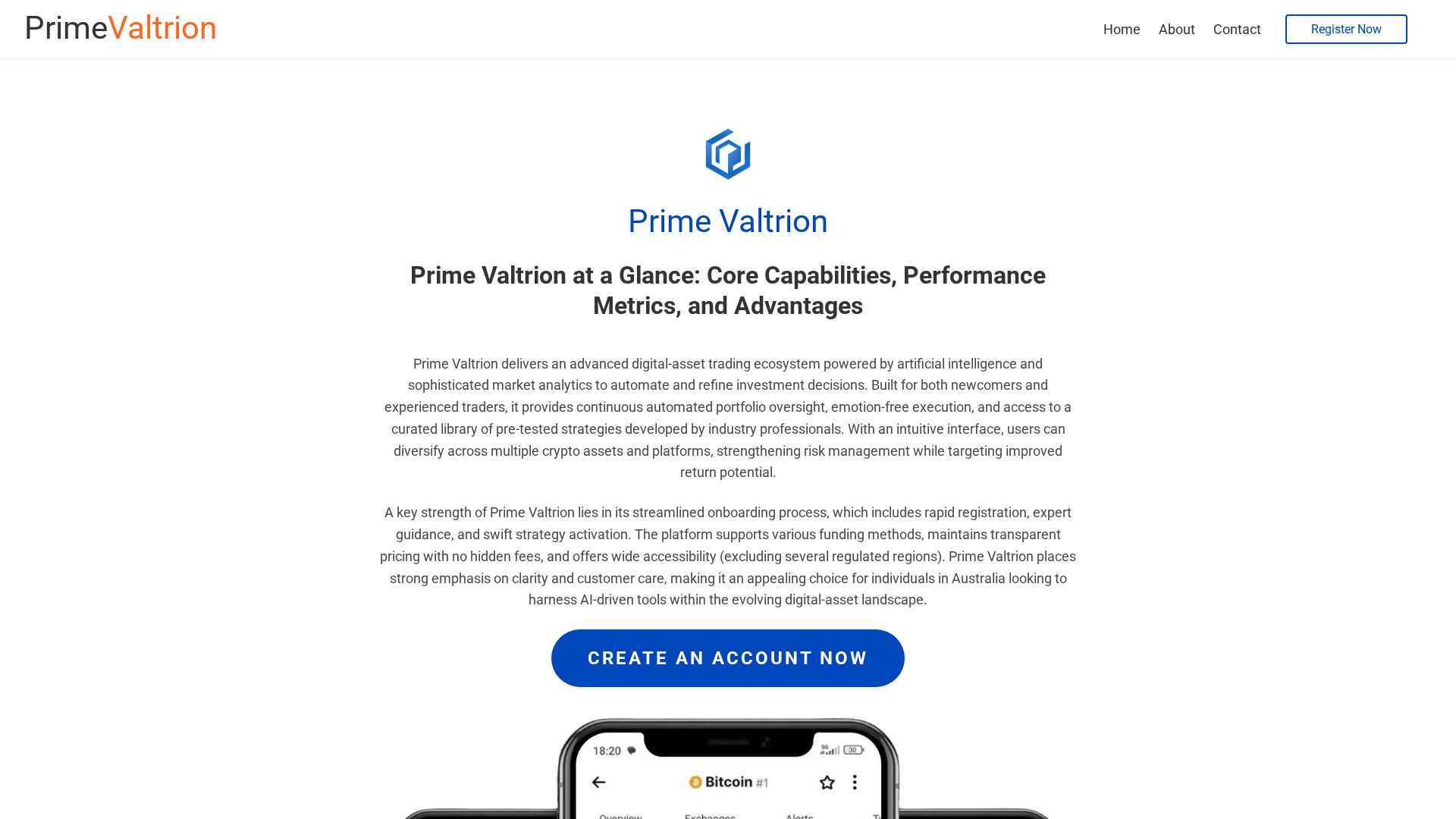 Screenshot of primevaltrion-ai.com