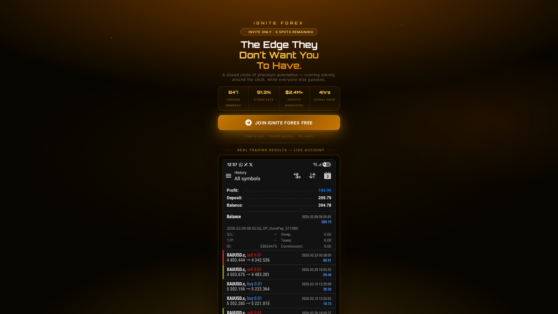 Screenshot of igniteforex.vip