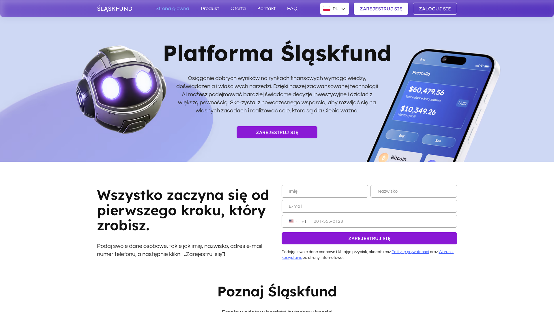 Screenshot of slaskfund.com