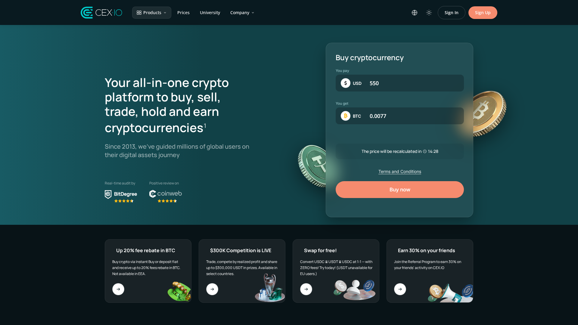 Screenshot of cexxio.com