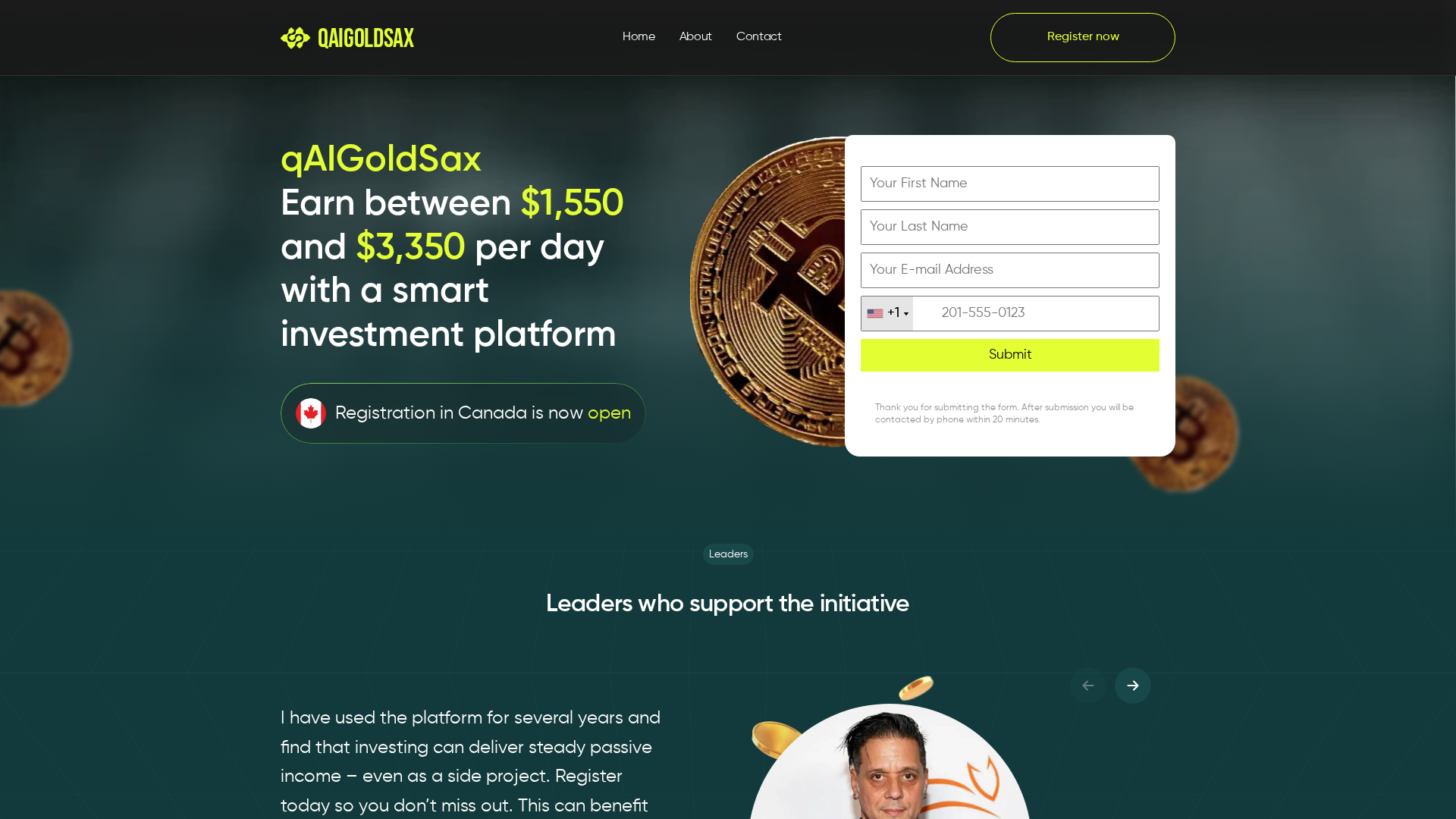 Screenshot of qaigoldsax.xyz