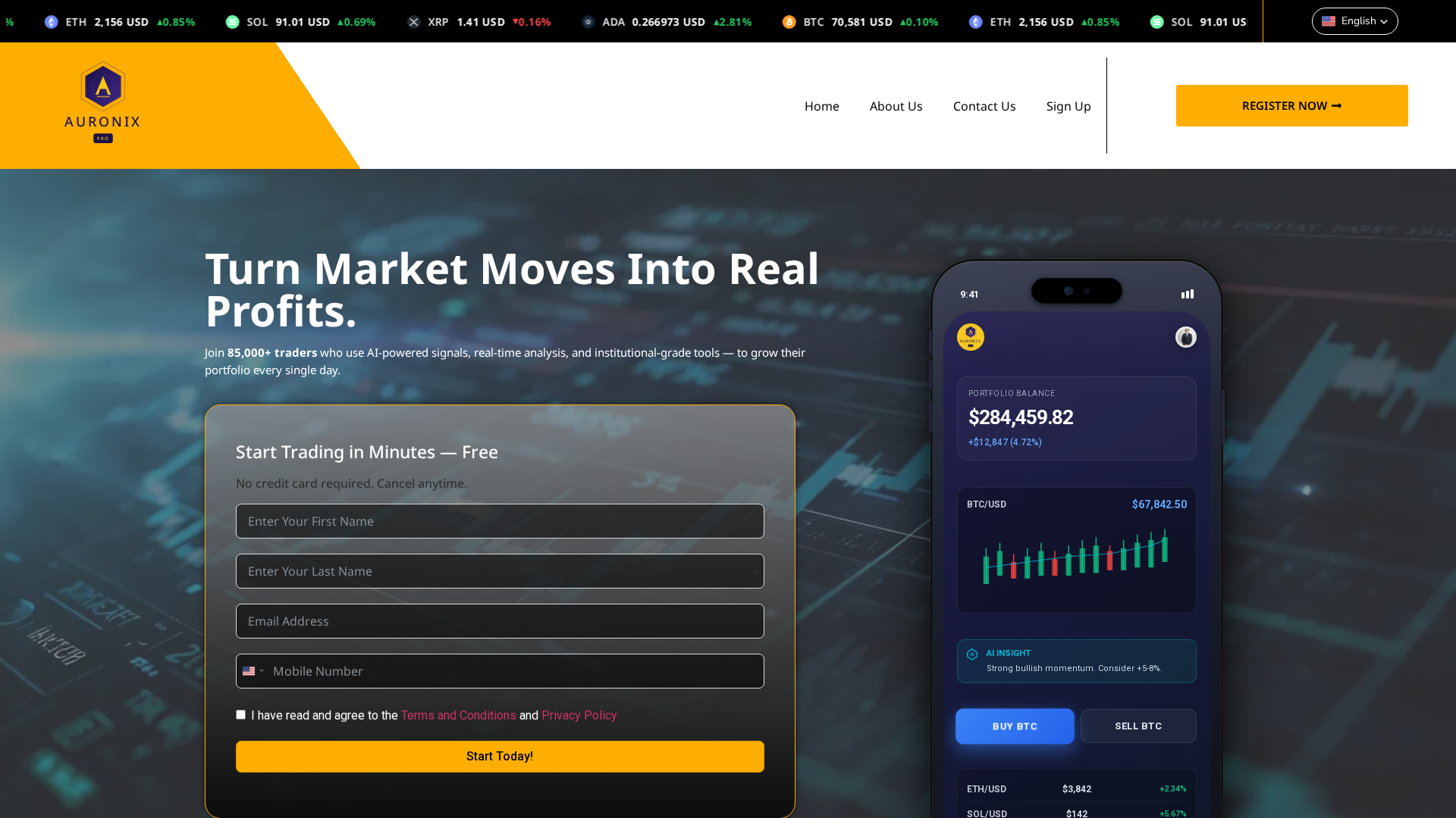 Screenshot of auronixpro.co.uk